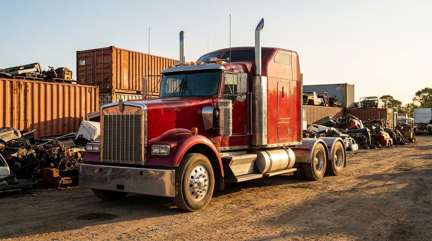 Kenworth T610 prime mover at Vic Trucks Buyer wrecking yard Dandenong