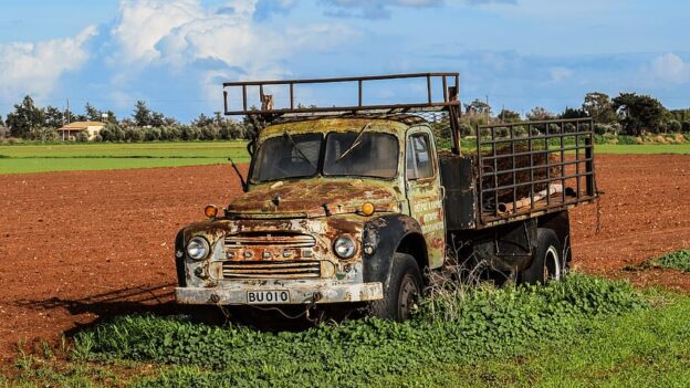 old and scrap truck